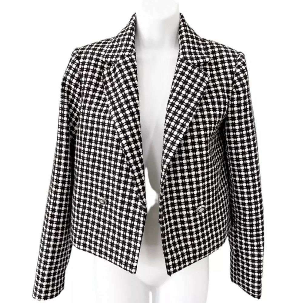 Rachel Zoe Black and White Houndstooth Blazer SIZE M